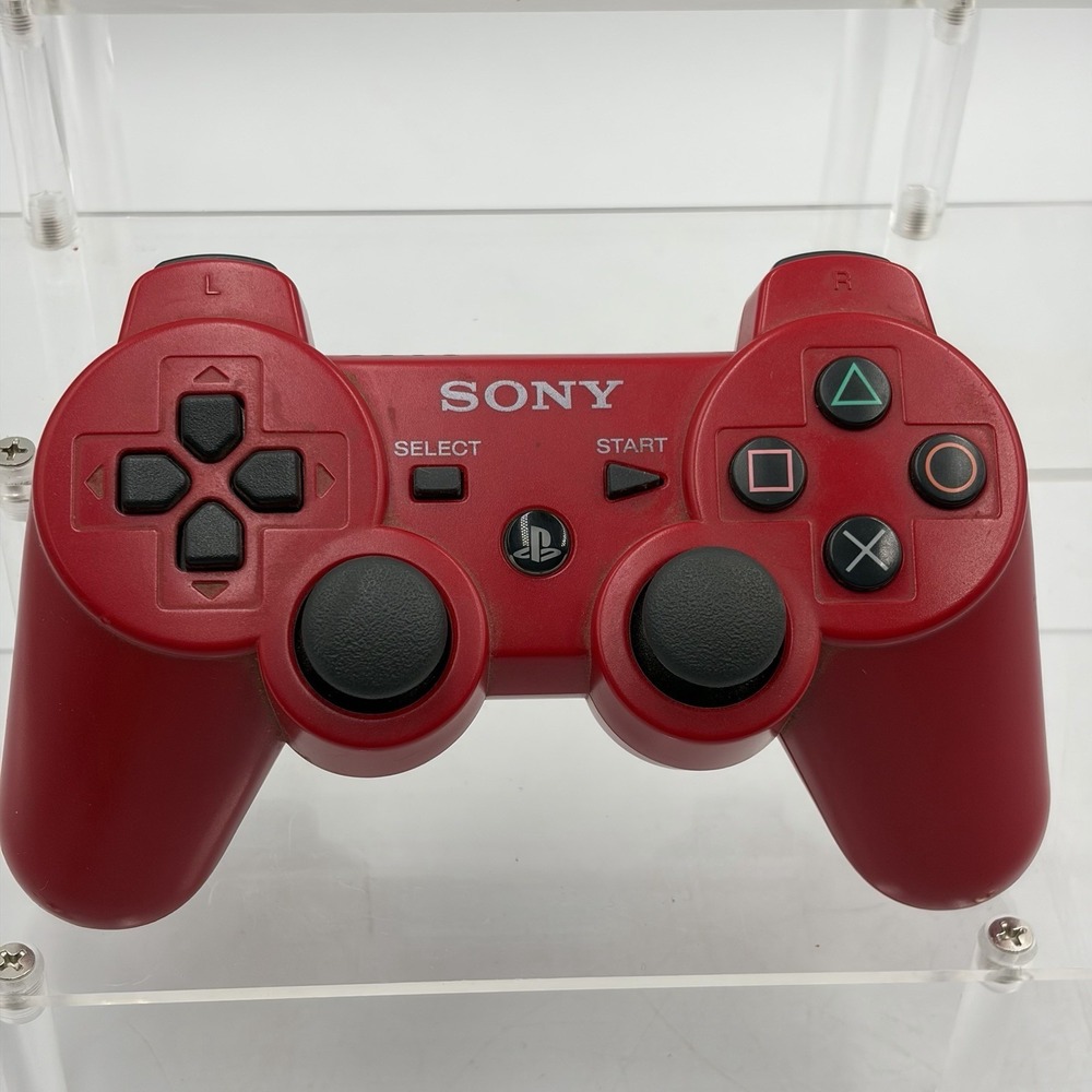 Sony PS3 DualShock 3 Wireless Controller – Red OEM Cosmetic Wear Tested Sixaxis